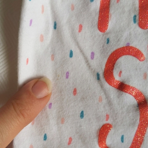 george sun glitter graphic cotton top 2T toddler girls - Picture 3 of 5